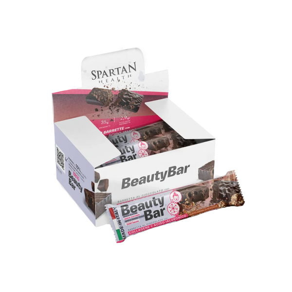 Beauty Bar, barretta al collagene con cioccolato fondente per pelle, capelli e unghie